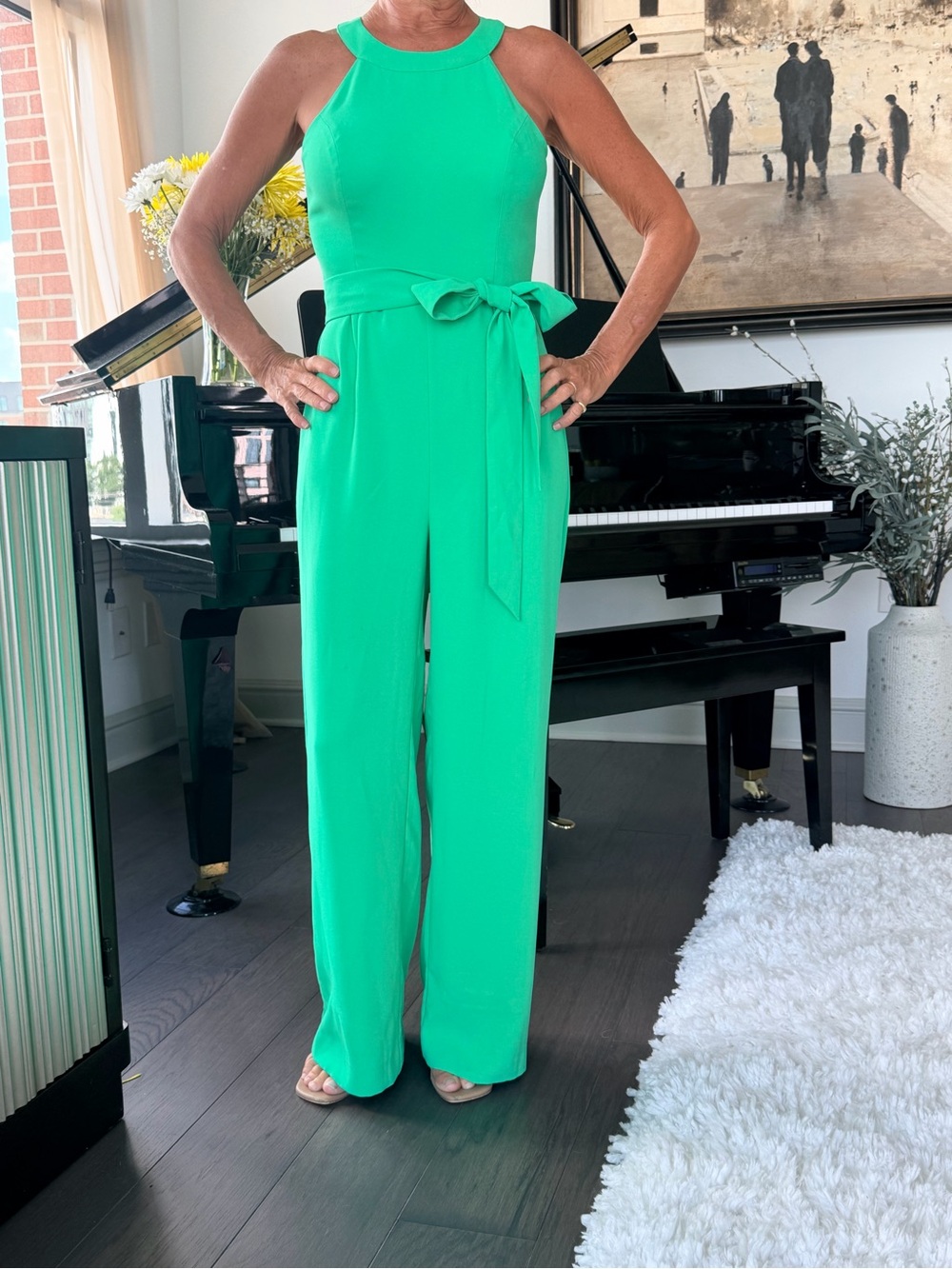 Lilly Pulitzer Sleeveless Belted Jumpsuit in Emerald Green